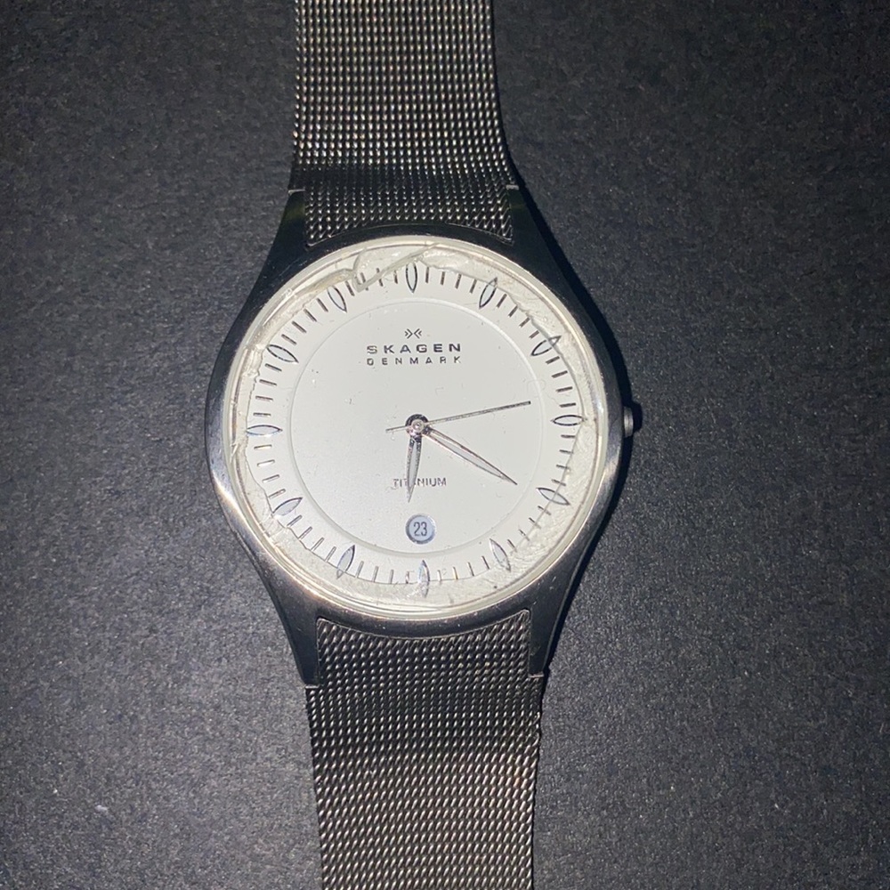 Men’s Vintage Skagen Titanium Mesh Strap Watch
